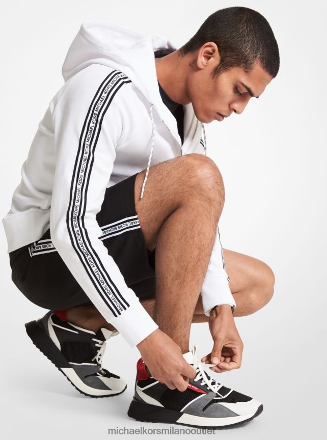 Michael Kors Shorts in misto cotone con fettuccia logata uomini nero P06L0L3141 vestiario