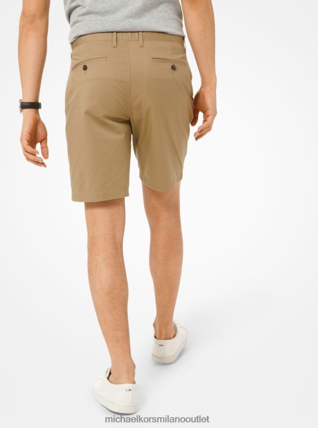 Michael Kors pantaloncini in popeline lavato uomini cachi P06L0L3149 vestiario