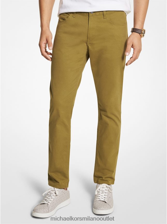 Michael Kors Jeans Parker in denim elasticizzato uomini oliva affumicata P06L0L3108 vestiario