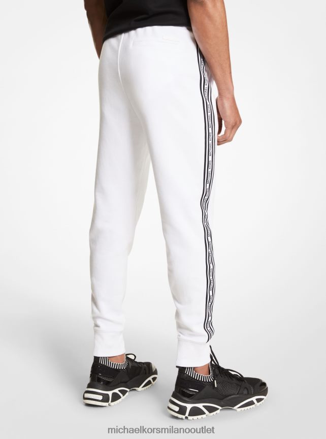 Michael Kors jogger in misto cotone con fettuccia con logo uomini bianco P06L0L3087 vestiario