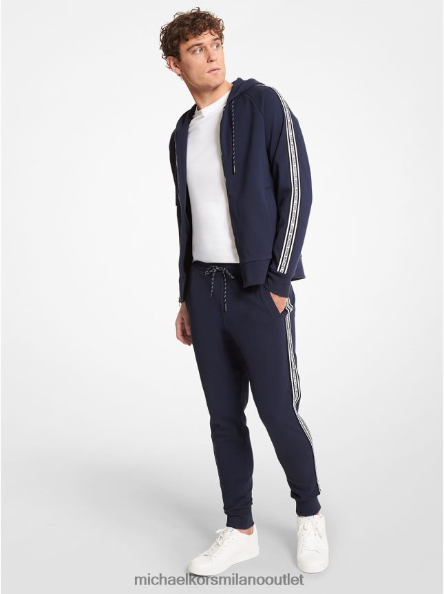 Michael Kors jogger in misto cotone con fettuccia con logo uomini mezzanotte P06L0L3086 vestiario