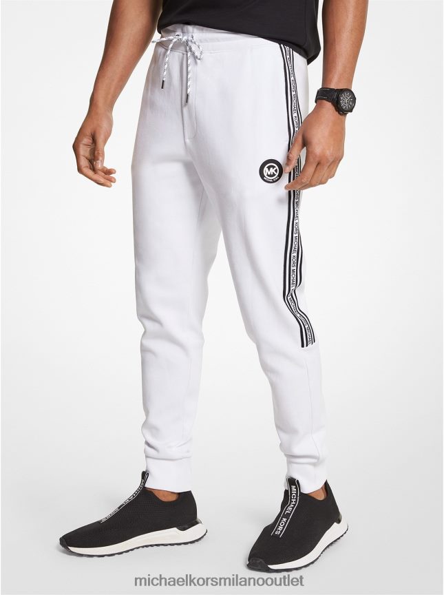 Michael Kors joggers in misto cotone con fettuccia con logo uomini bianco P06L0L3081 vestiario