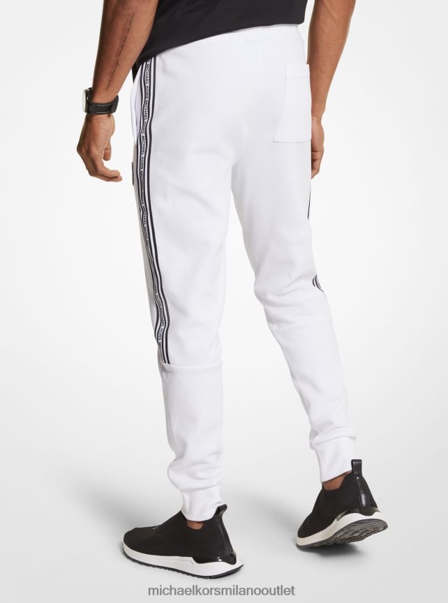 Michael Kors joggers in misto cotone con fettuccia con logo uomini bianco P06L0L3081 vestiario