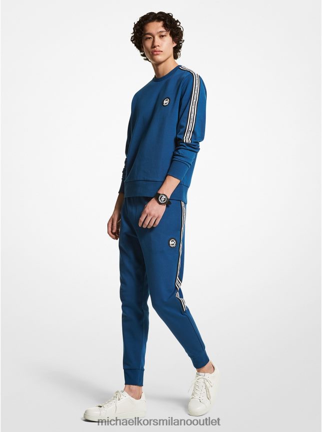 Michael Kors joggers in misto cotone con fettuccia con logo uomini fiume blu P06L0L3079 vestiario