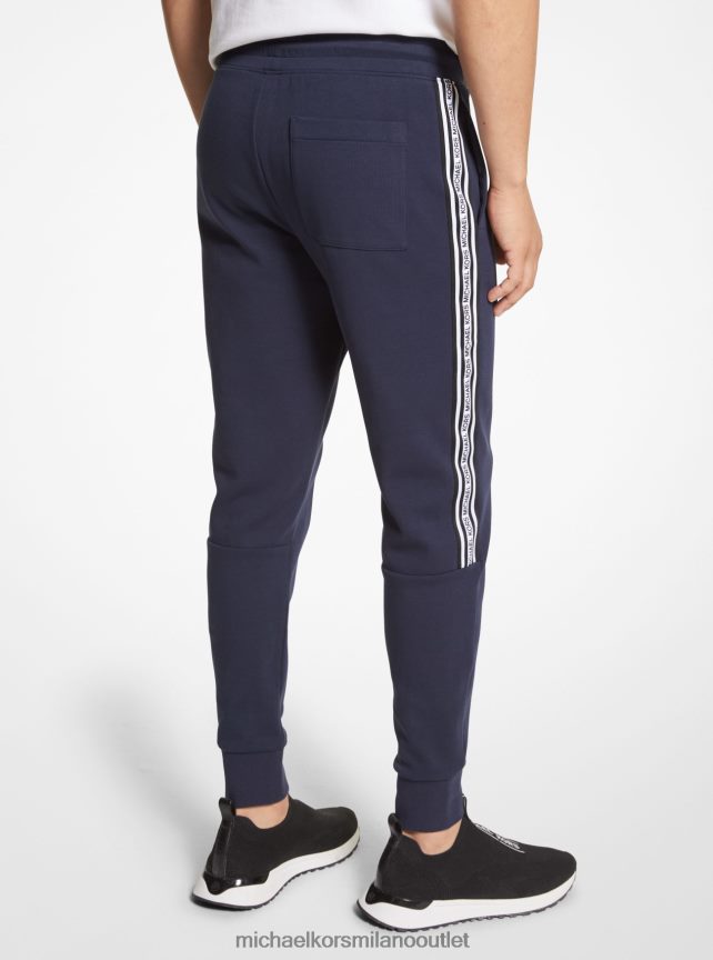 Michael Kors joggers in misto cotone con fettuccia con logo uomini mezzanotte P06L0L3080 vestiario