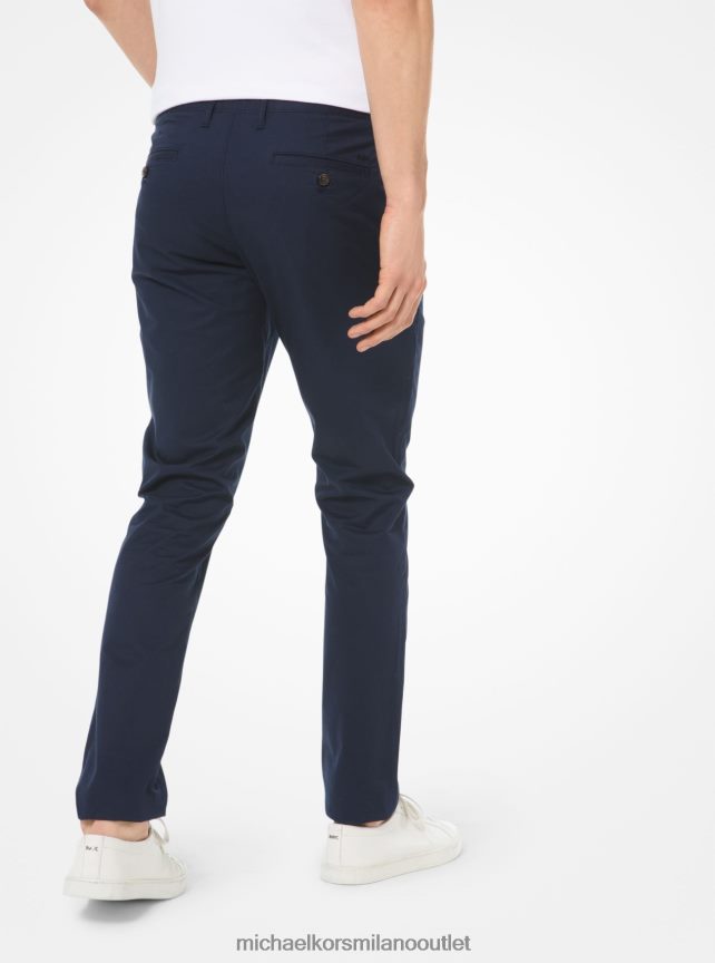Michael Kors pantaloni chino skinny in cotone stretch uomini mezzanotte P06L0L3118 vestiario