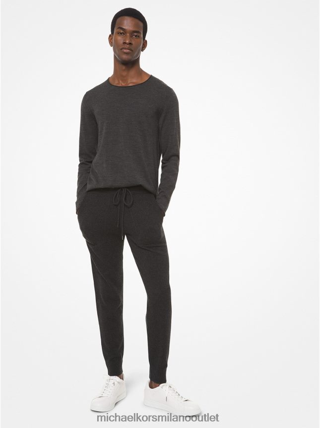 Michael Kors pantaloni da jogging in cashmere uomini carbone P06L0L3115 vestiario