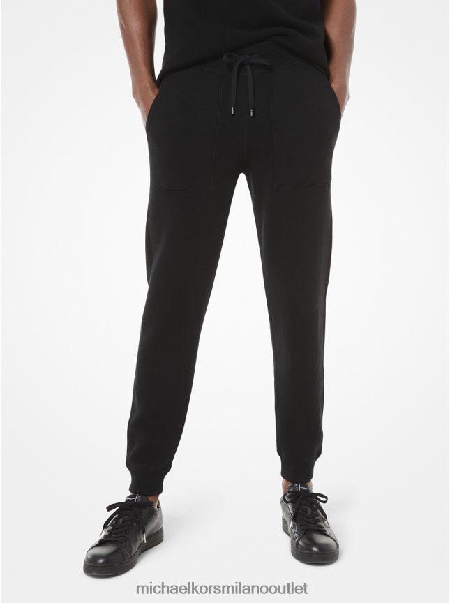 Michael Kors pantaloni da jogging in cashmere uomini nero P06L0L3116 vestiario