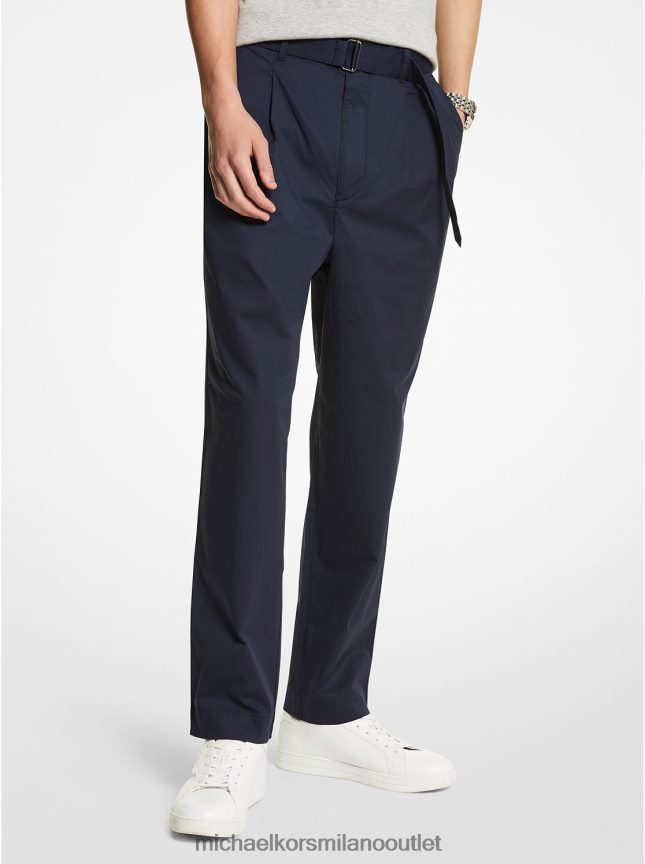 Michael Kors pantaloni in cotone stretch con cintura uomini mezzanotte P06L0L3098 vestiario